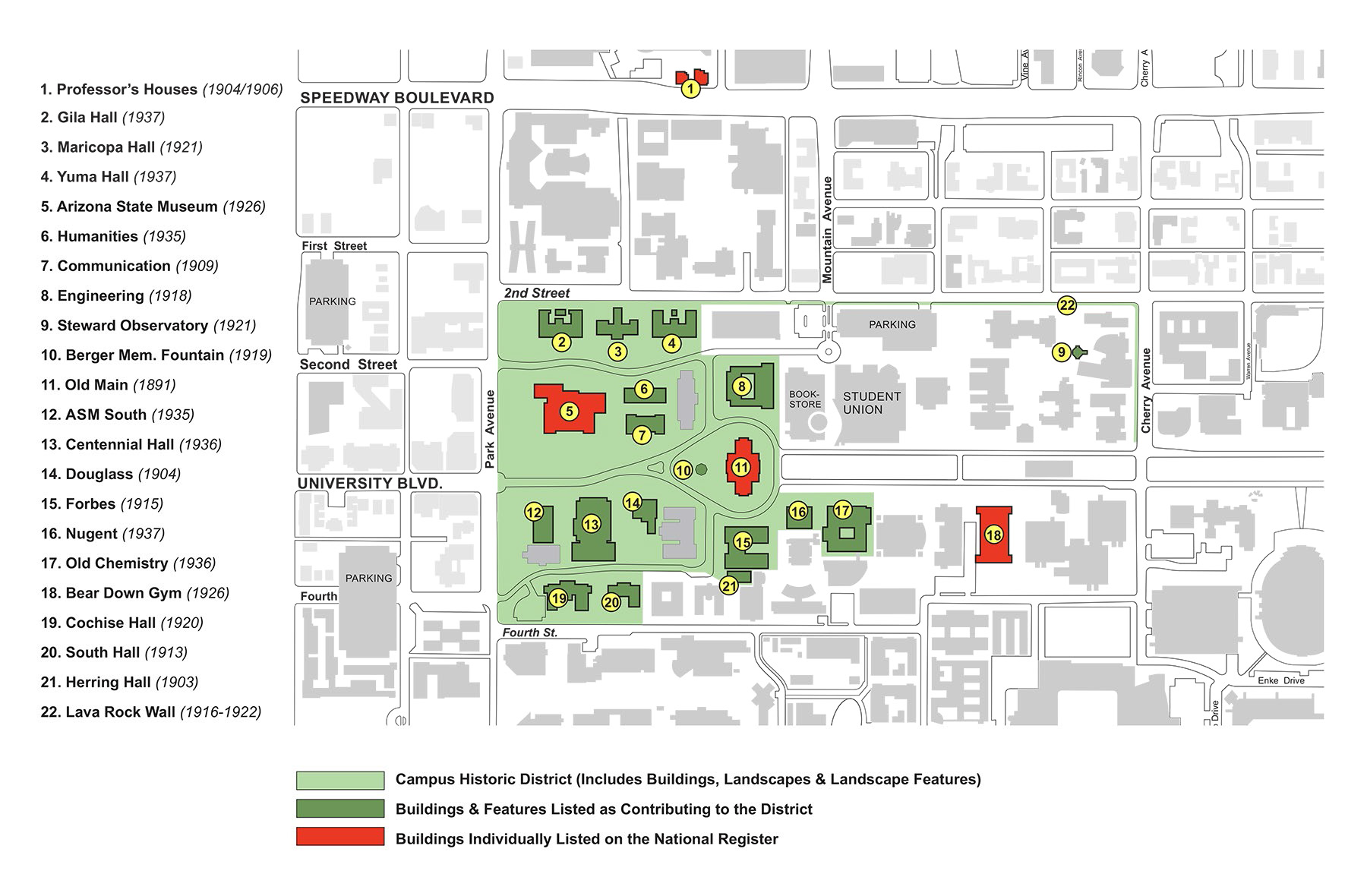 U Of Az Campus Map Map