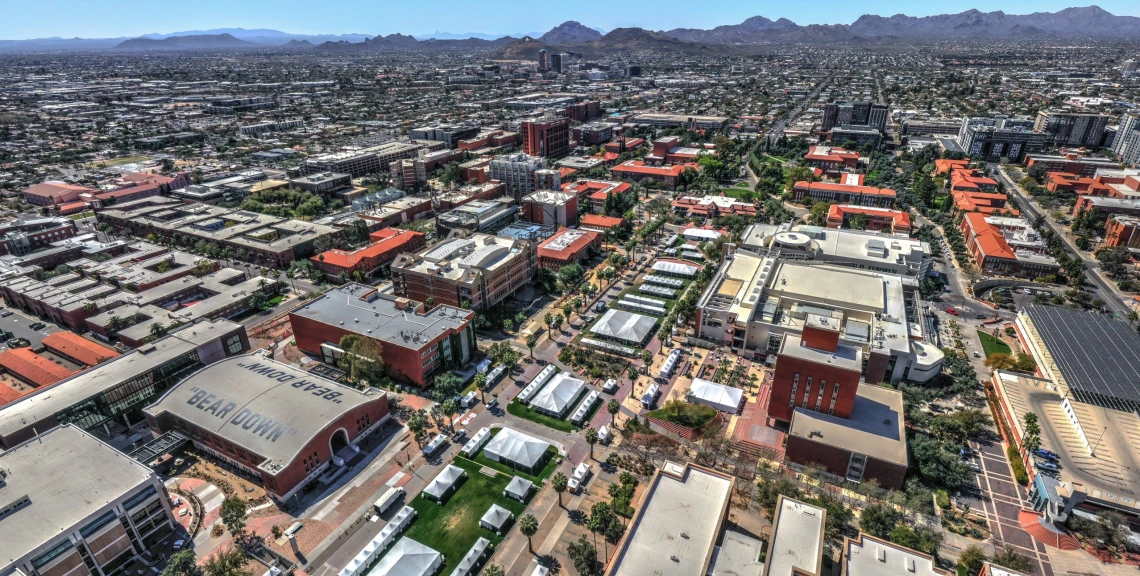 View of Campus from above Psychology